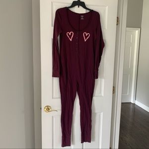 VS PINK LUSCIOUS PLUM W/ CANDY CANES ONE-PIECE PJ